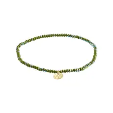 PILGRIM PILGRIM INDIE BRACELET GREEN GOLD PLATED