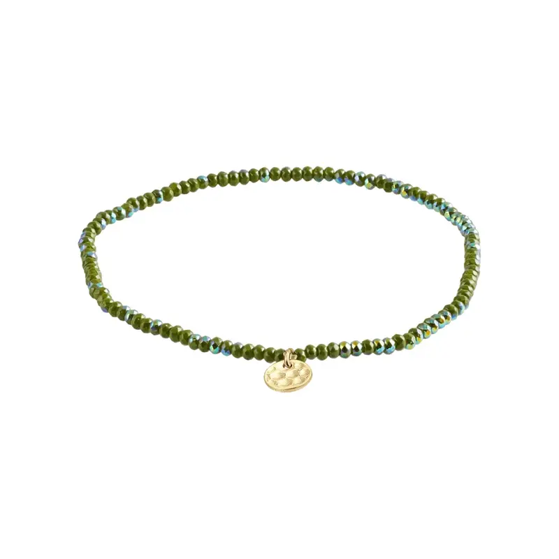 PILGRIM PILGRIM INDIE BRACELET GREEN GOLD PLATED