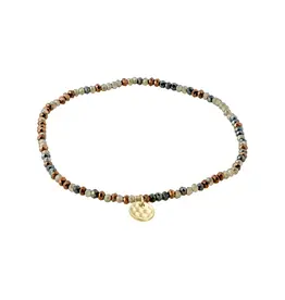 PILGRIM PILGRIM INDIE BRACELET CHARCOAL GOLD PLATED