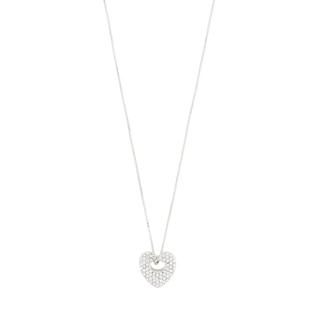 PILGRIM PILGRIM DUNE HEART NECKLACE SILVER PLATED