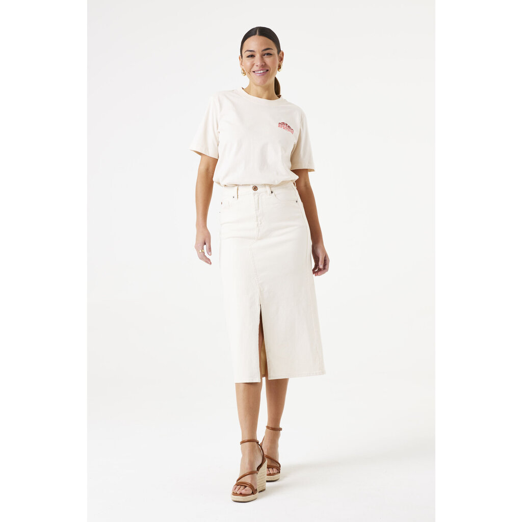 GARCIA GARCIA 25E JUPE MIDI JEANS ECRU