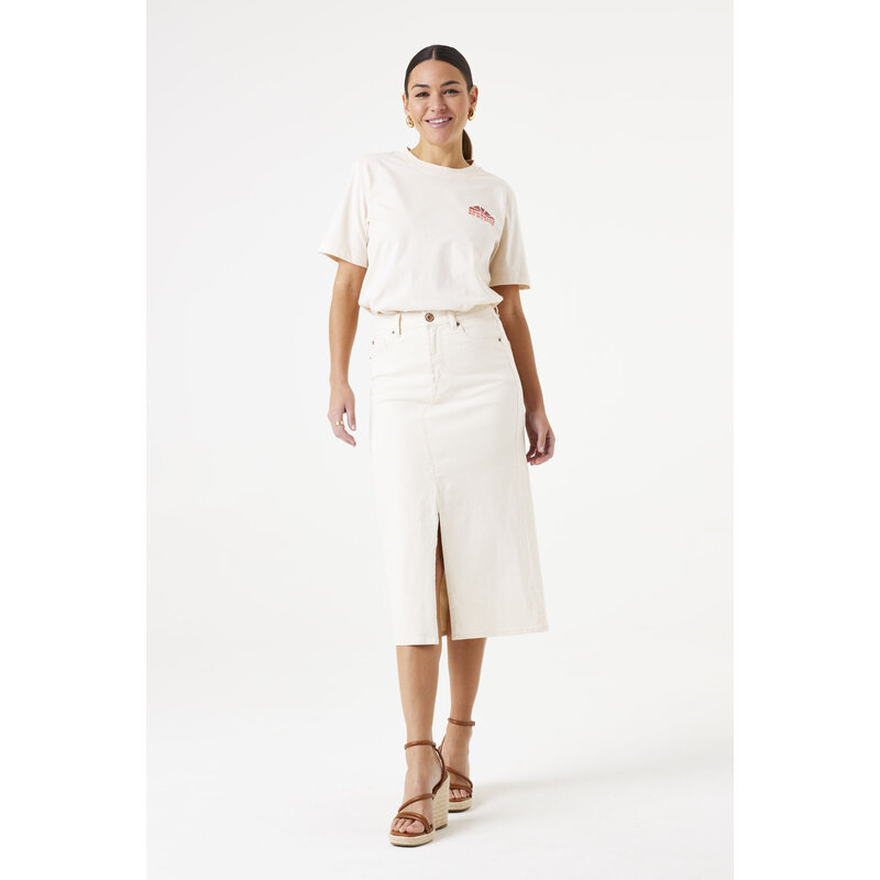 GARCIA GARCIA 25E JUPE MIDI JEANS ECRU