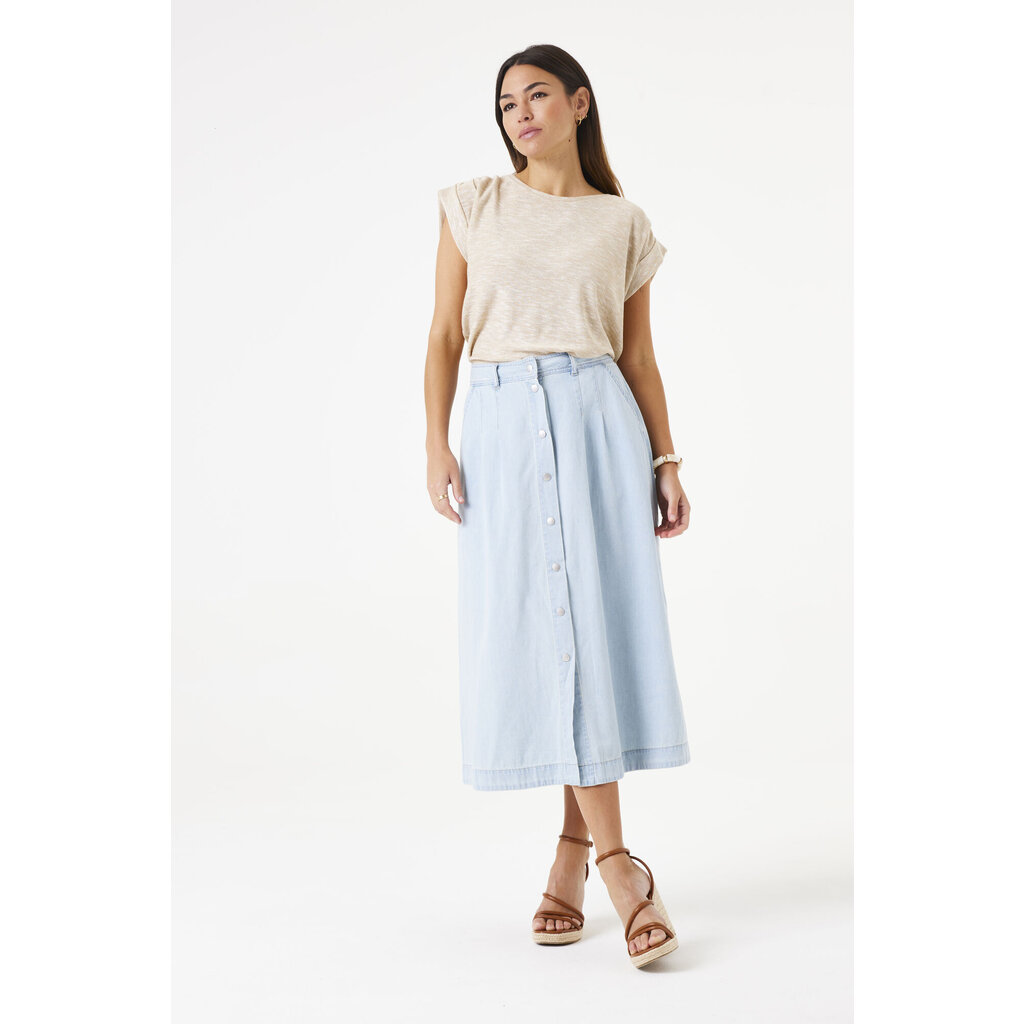 GARCIA GARCIA 25E JUPE MIDI EVASEE JEANS BLEACHED