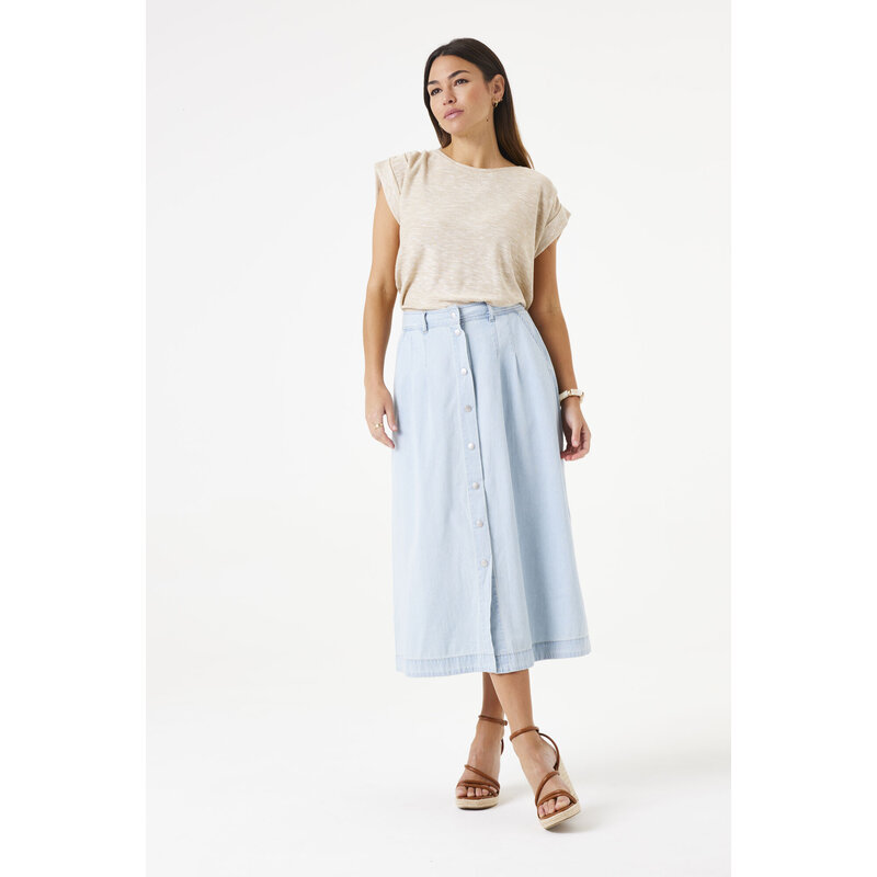 GARCIA GARCIA 25E JUPE MIDI EVASEE JEANS BLEACHED