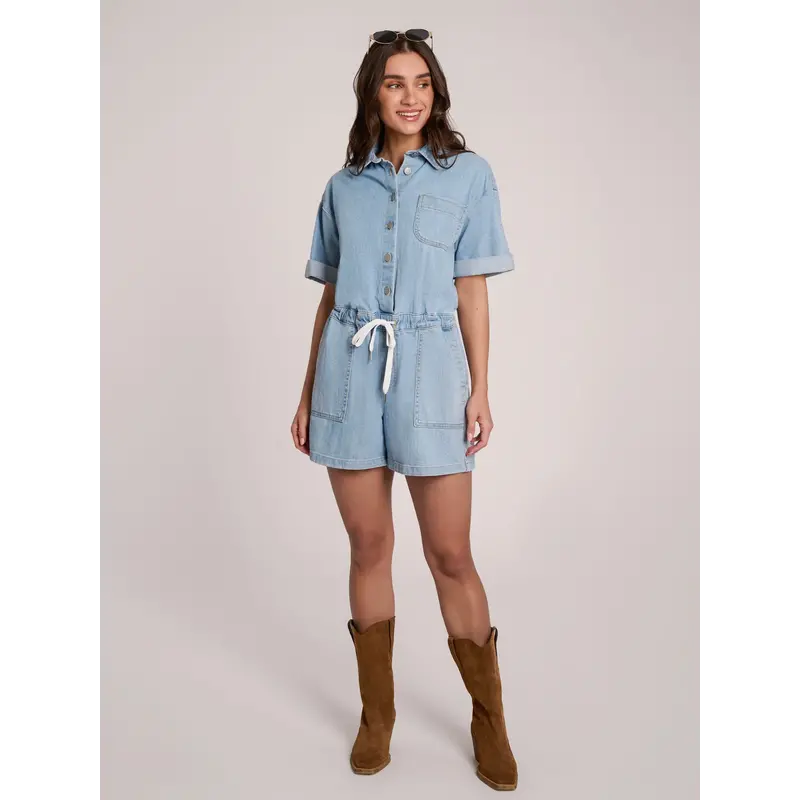 YOGA JEANS YOGA SHORT ROMPER 2705 DAYTIME BLUE
