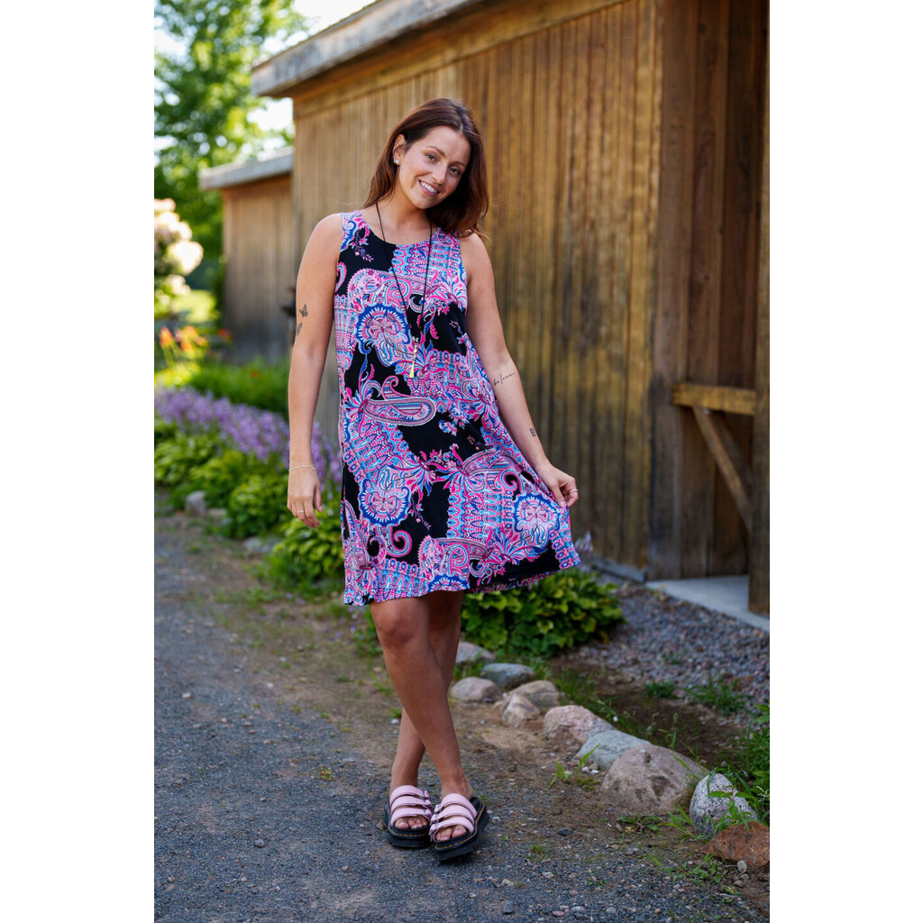 RIEN NE SE PERD TOUT SE CREE RIEN NE SE PERD ROBE MUSETTE PAISLEY MAGENTA