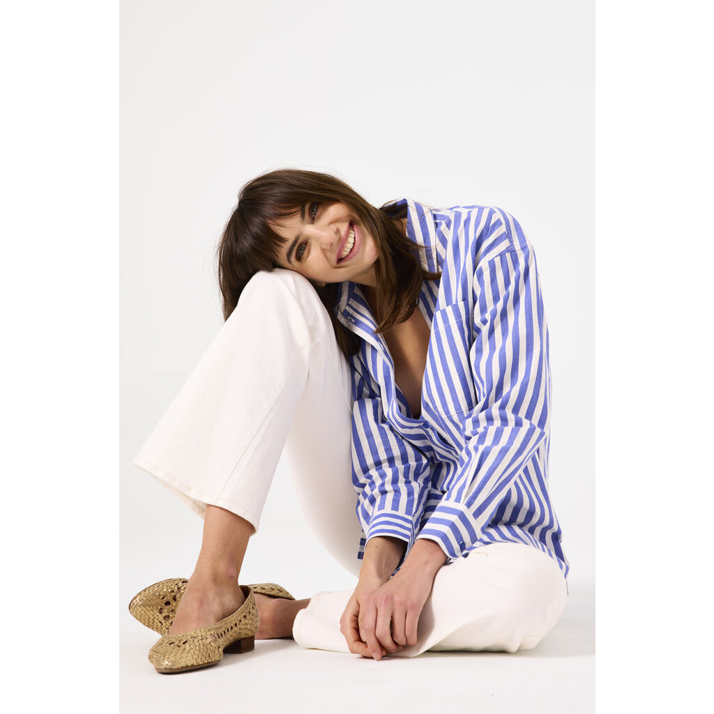 GARCIA GARCIA 25E CHEMISE M LONGUES RAYURES DAZZLING BLUE