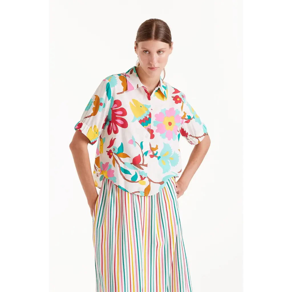 COMPANIA FANTASTICA COMPANIA FANTASTICA 25E CHEMISE CROP MULTICOLOR