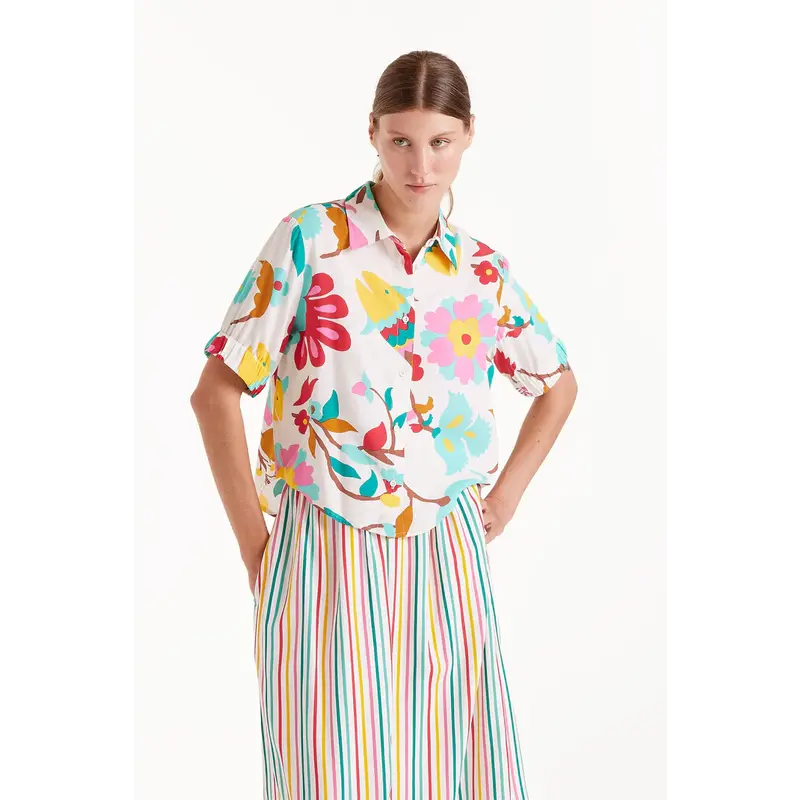 COMPANIA FANTASTICA COMPANIA FANTASTICA 25E CHEMISE CROP MULTICOLOR