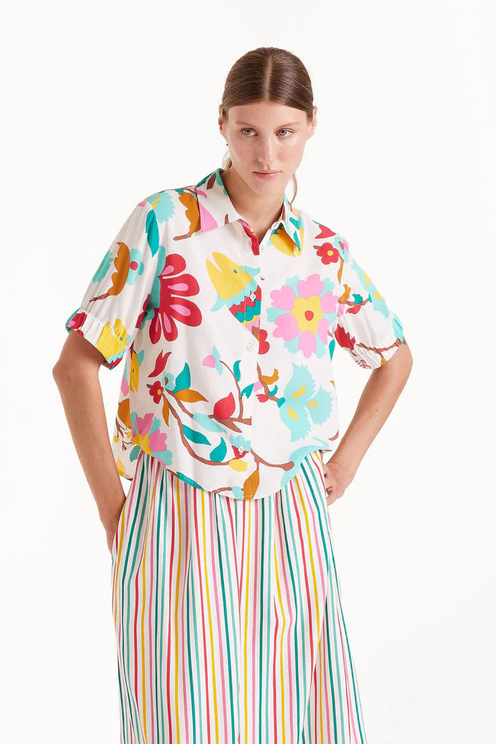 COMPANIA FANTASTICA 25E CHEMISE CROP MULTICOLOR