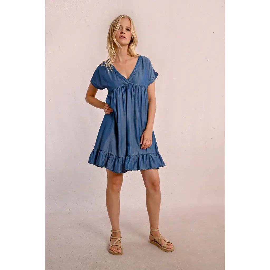 MOLLY BRACKEN MOLLY BRACKEN 25E ROBE TENCEL BLEU DENIM