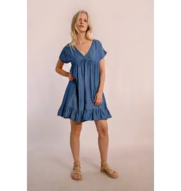 MOLLY BRACKEN MOLLY BRACKEN 25E ROBE TENCEL BLEU DENIM