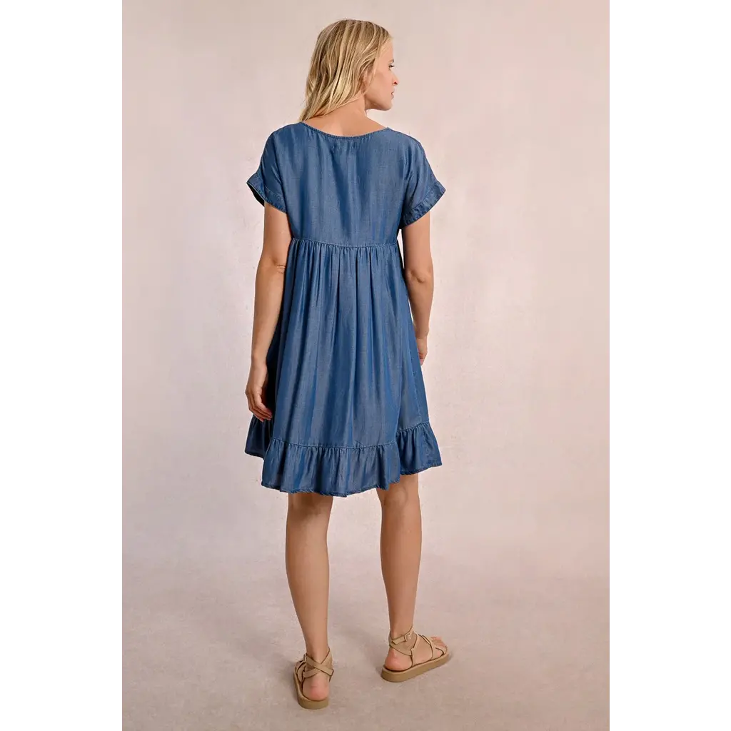 MOLLY BRACKEN MOLLY BRACKEN 25E ROBE LYOCELL BLEU DENIM