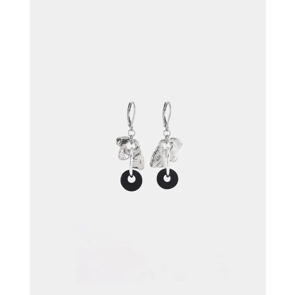 ANNE MARIE CHAGNON ANNE MARIE CHAGNON BOUCLE OREILLE FELIS NOIR ET ARGENTE