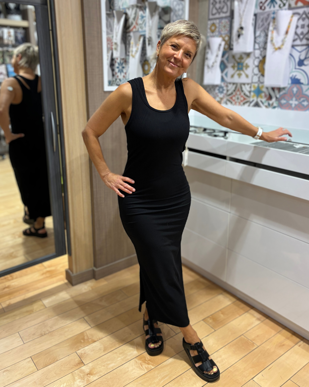 BODY BAG BODY BAG ROBE CAMI DOUBLE TIPAZA NOIR