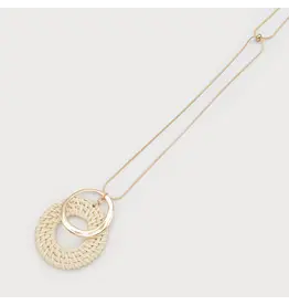 CARACOL CARACOL PENDENTIF RAFIA METAL SUR CHAINE 1741 NAT