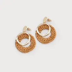 CARACOL CARACOL ANNEAUX ENTREMELES RAFIA ET METAL 2701 TAN