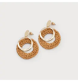 CARACOL CARACOL ANNEAUX ENTREMELES RAFIA ET METAL 2701 TAN