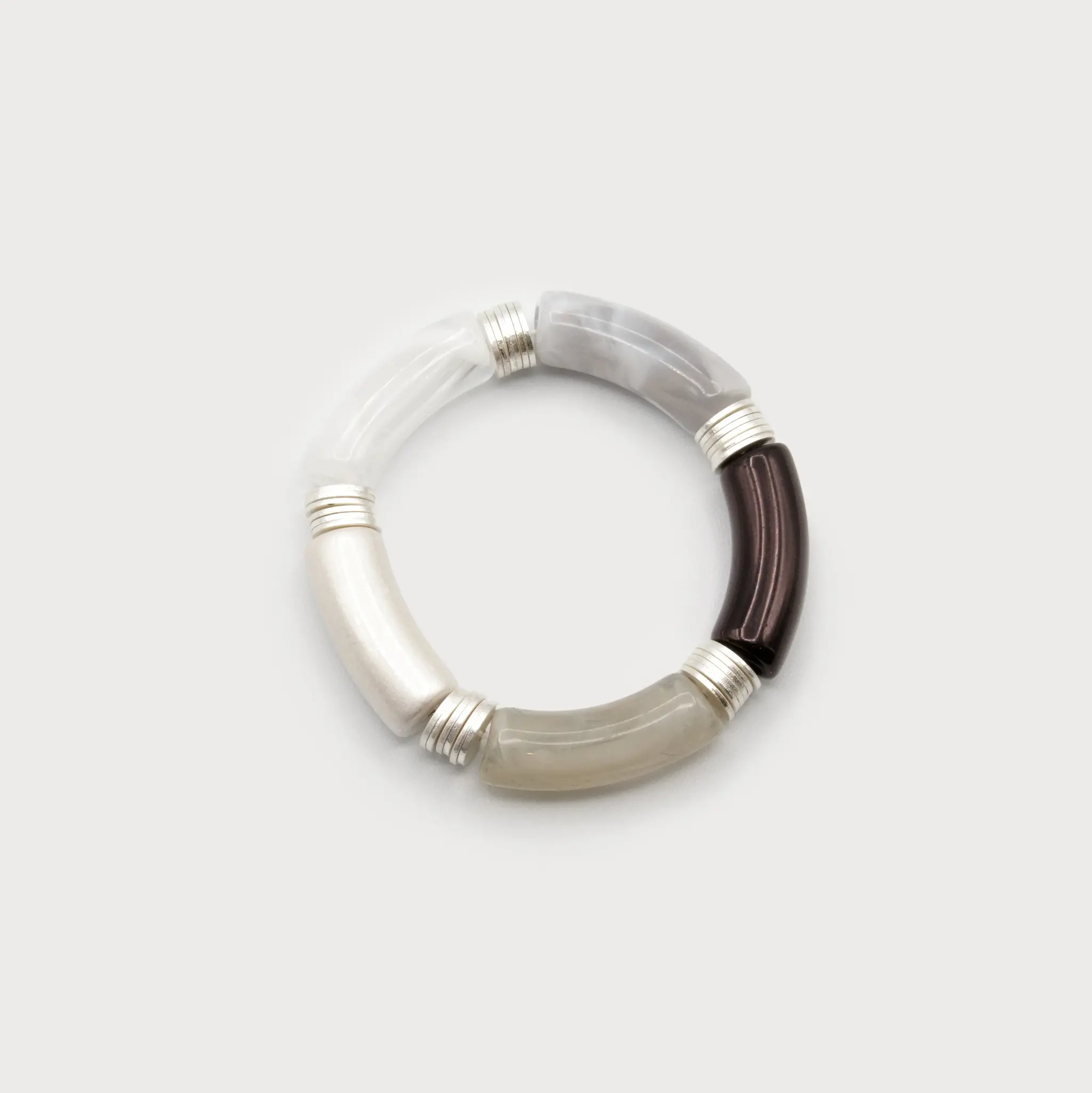 CARACOL BRACELET RESINE ET METAL SUR ELASTIQUE 3279 GRY S