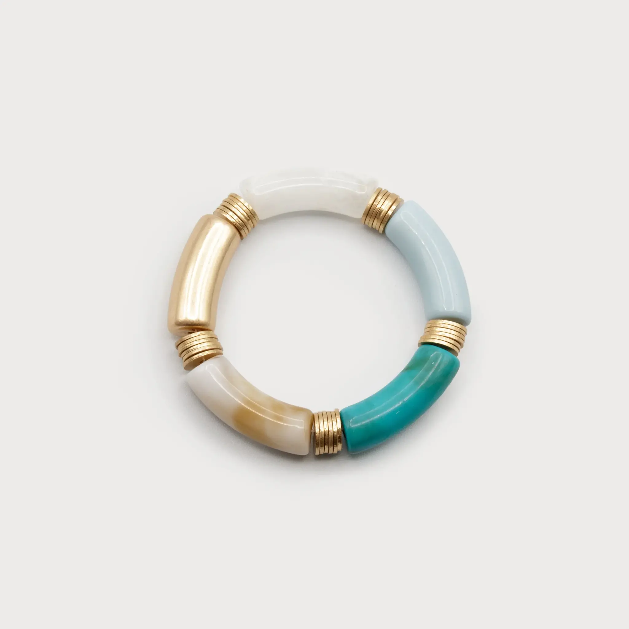 CARACOL BRACELET RESINE ET METAL SUR ELASTIQUE 3279 TRQ G