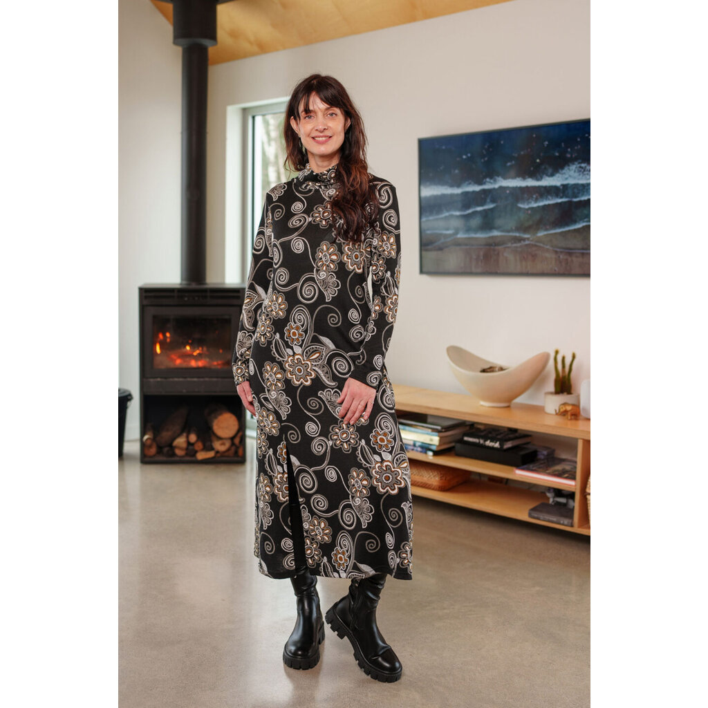 RIEN NE SE PERD TOUT SE CREE RIEN NE SE PERD 25H ROBE 7/8 BERBERIS NOIR/COGNAC