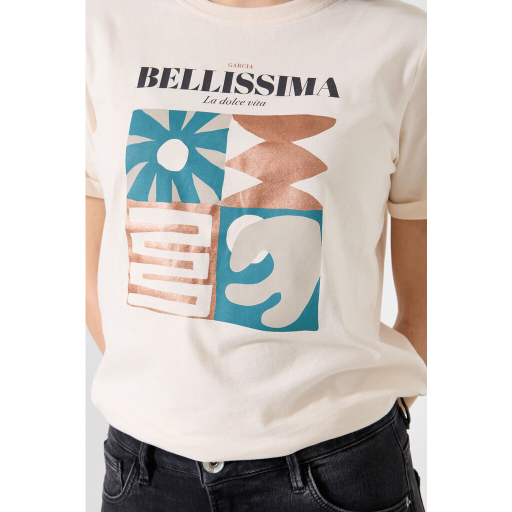 GARCIA GARCIA 25H TSHIRT BELLISSIMA WHITECAP