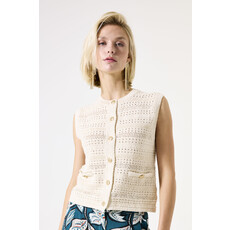 GARCIA GARCIA 25H CARDIGAN S MANCHES BOUTONS DORES WHITECAP