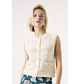 GARCIA GARCIA 25H CARDIGAN S MANCHES BOUTONS DORES WHITECAP