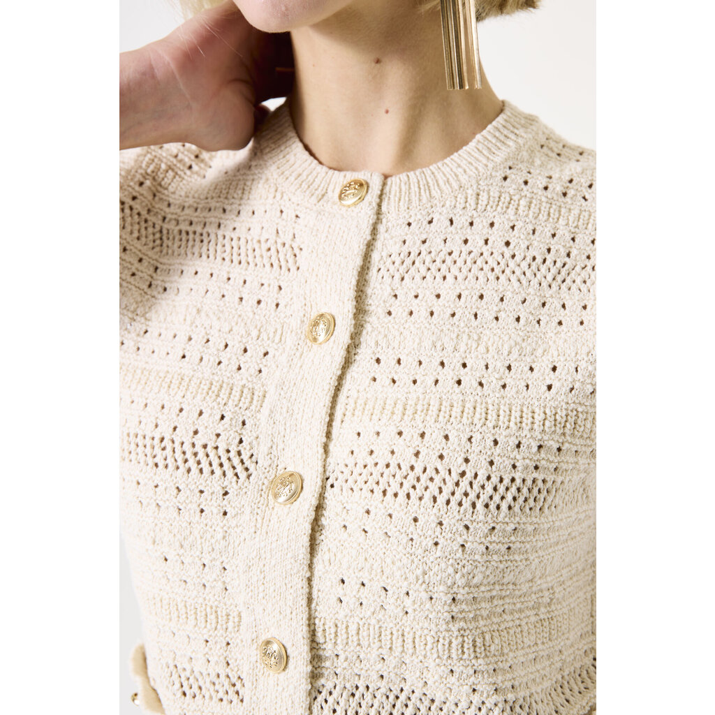 GARCIA GARCIA 25H CARDIGAN S MANCHES BOUTONS DORES WHITECAP
