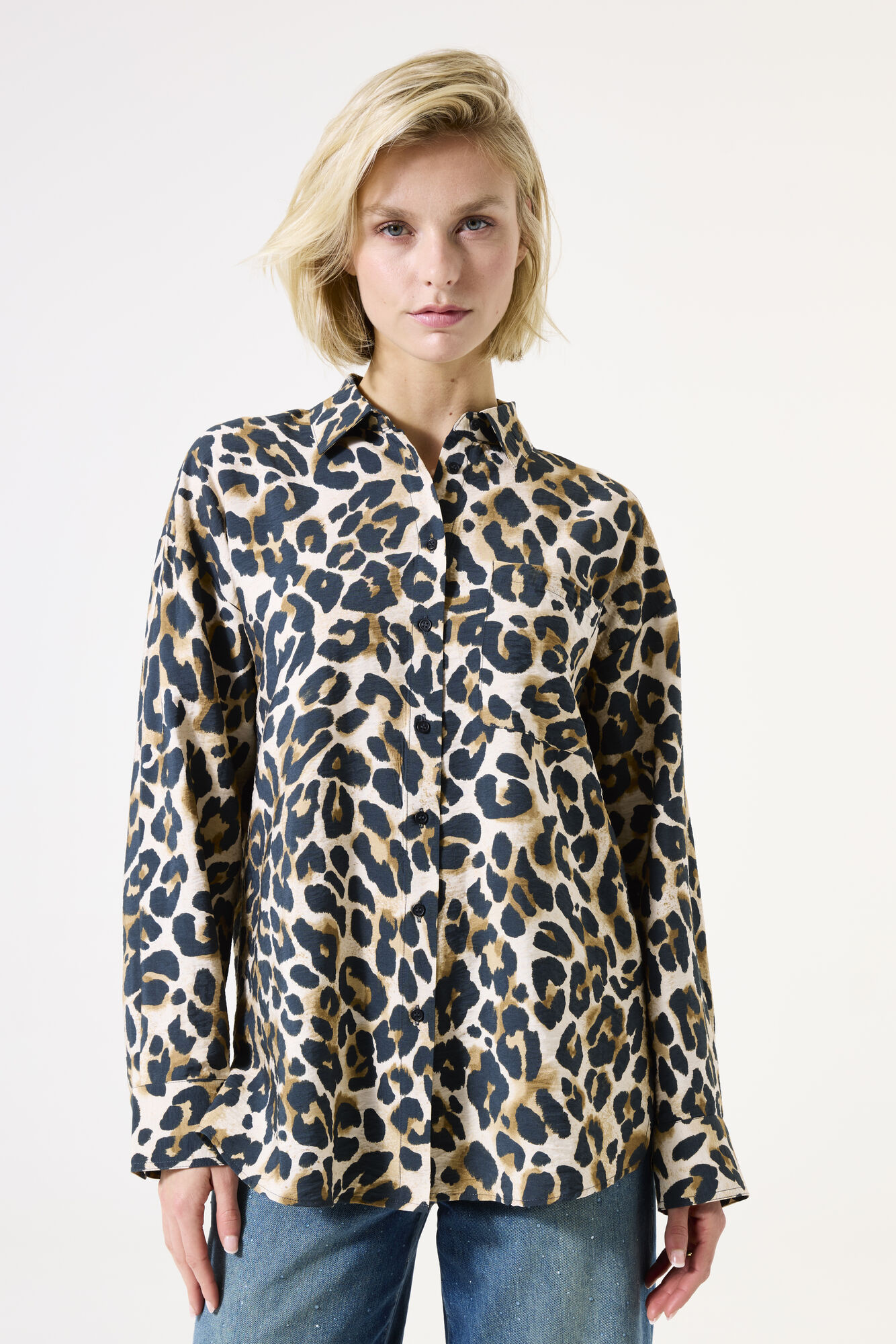 Chemise Etro Italie En Lin Et Cachemire - Imprimé Animal Mythologique - Taille 43 (L/XL) - Occasion En Parfait état