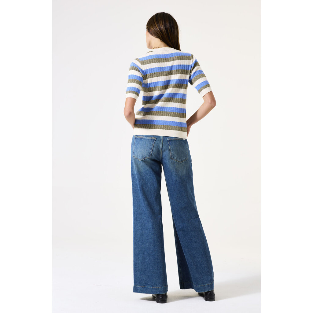 GARCIA GARCIA 25H HAUT TRICOT M COURTES RAYURES WHITECAP