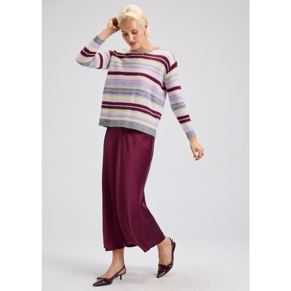 ZAKET AND PLOVER ZAK AND PLOVER 25H MOHAIR STRIPE SWEATER CLOUD MULTI