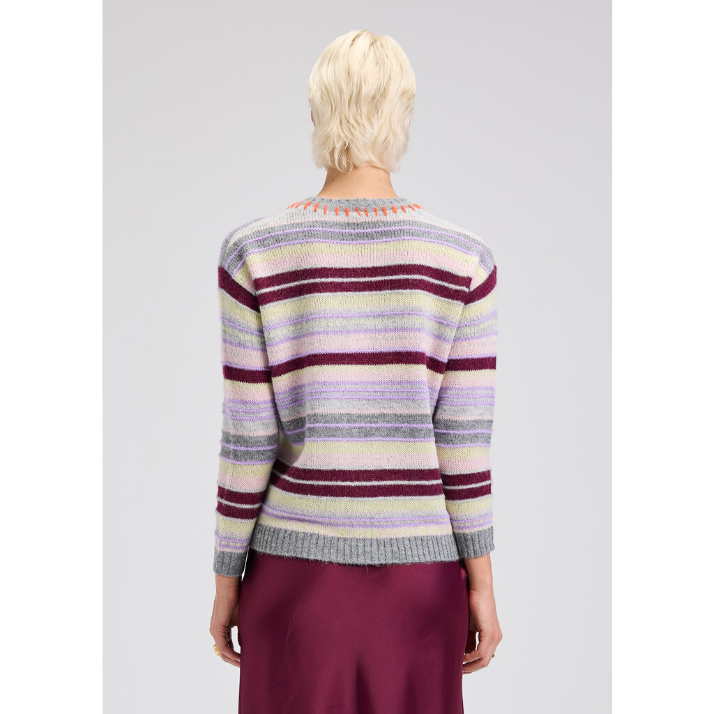 ZAKET AND PLOVER ZAK AND PLOVER 25H MOHAIR STRIPE SWEATER CLOUD MULTI