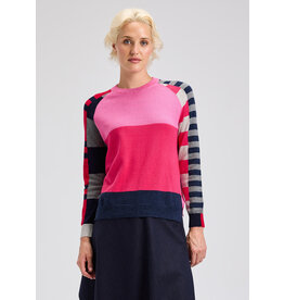 ZAK AND PLOVER 25H COLOR BLOCK SWEATER PINK MIX