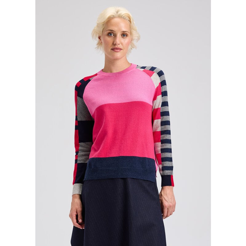 ZAK AND PLOVER 25H COLOR BLOCK SWEATER PINK MIX