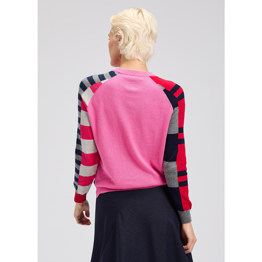 ZAK AND PLOVER 25H COLOR BLOCK SWEATER PINK MIX
