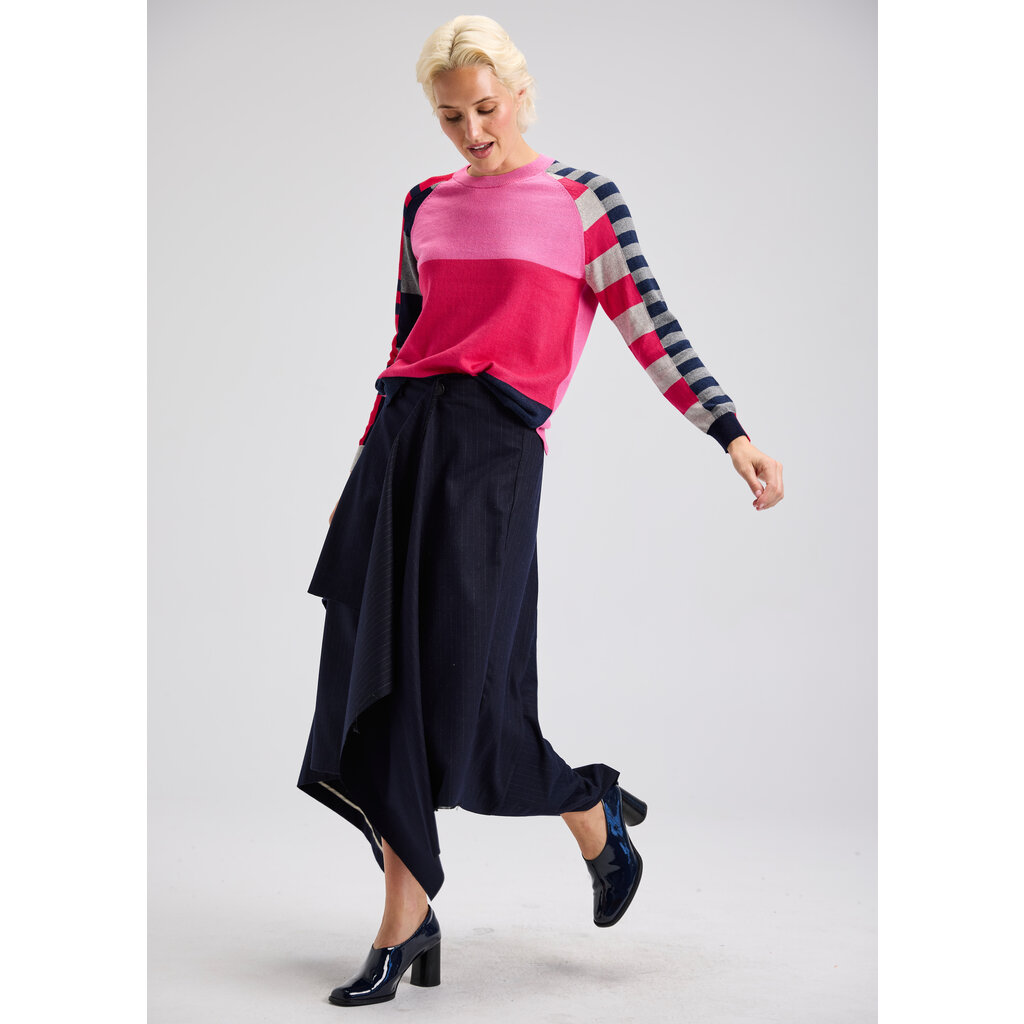 ZAK AND PLOVER 25H COLOR BLOCK SWEATER PINK MIX
