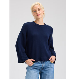 ZAKET AND PLOVER ZAKET AND PLOVER 25H WIDE SLEEVE CREW SWEATER NAVY