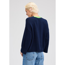 ZAKET AND PLOVER ZAKET AND PLOVER 25H WIDE SLEEVE CREW SWEATER NAVY