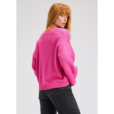 ZAK AND PLOVER 25H WIDE SLEEVE CREW SWEATER PINK