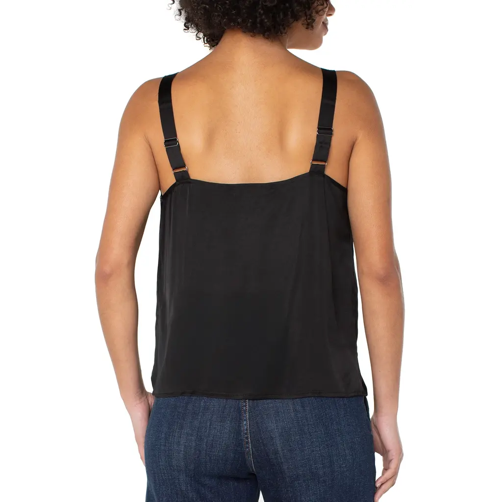 LIVERPOOL LIVERPOOL 25H TANK CAMI W/LACE TRIM BLACK