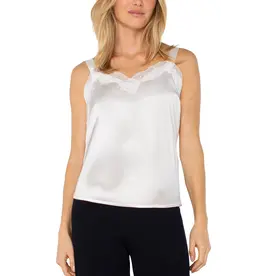 LIVERPOOL LIVERPOOL 25H TANK CAMI W/LACE TRIM WHIPPED CREAM