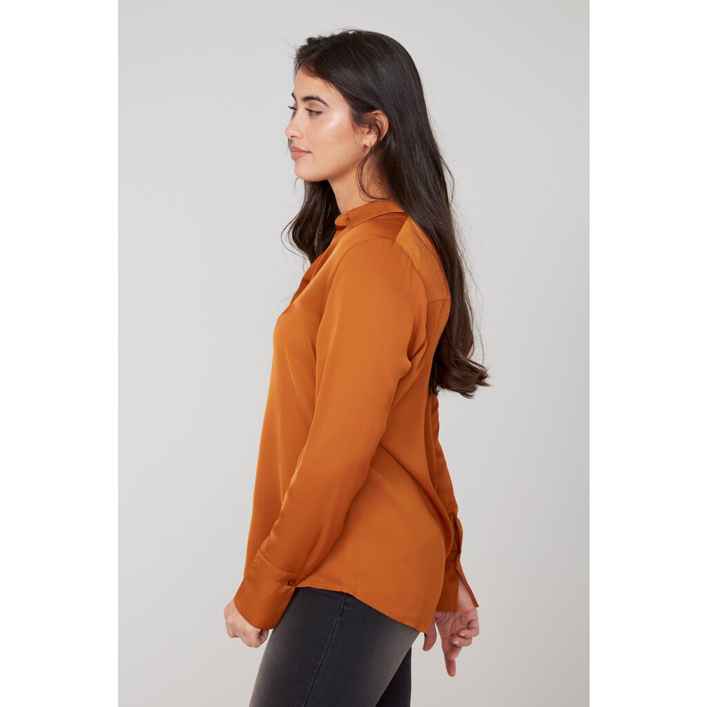 RENUAR RENUAR 25H BLOUSE M LONGUES SATINEE BRONZE