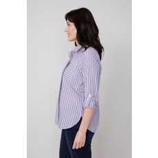RENUAR RENUAR 25H CHEMISE M LONGUES RAYURES PLUM COMBO