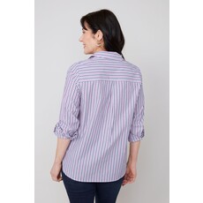 RENUAR RENUAR 25H CHEMISE M LONGUES RAYURES PLUM COMBO