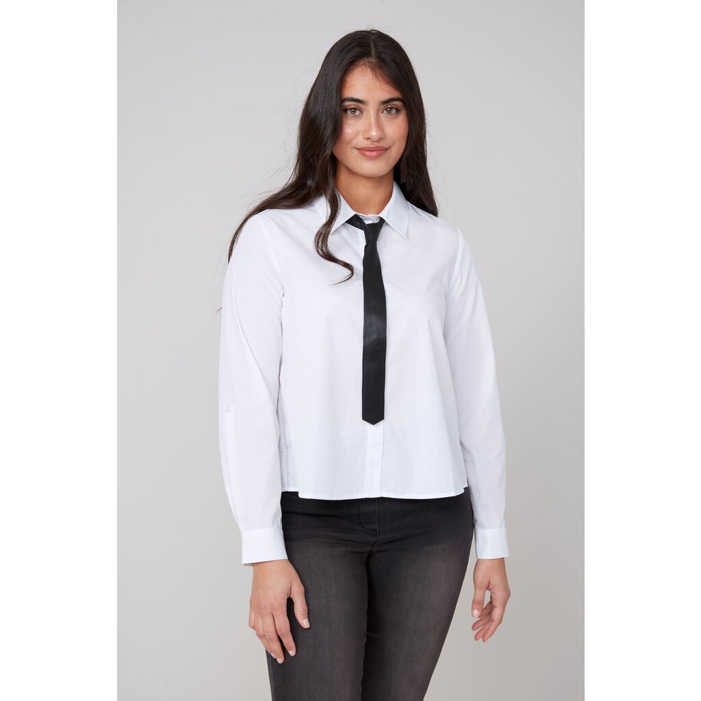 RENUAR RENUAR 25H BLOUSE M LONGUES CRAVATE WHITE