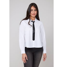 RENUAR RENUAR 25H BLOUSE M LONGUES CRAVATE WHITE