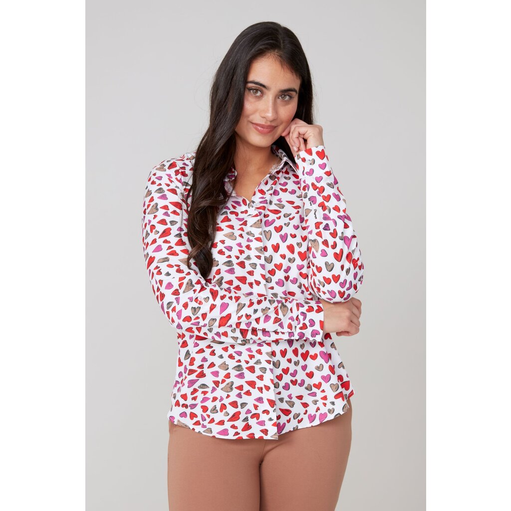 RENUAR RENUAR 25H BLOUSE M LONGUES COEURS TAN COMBO