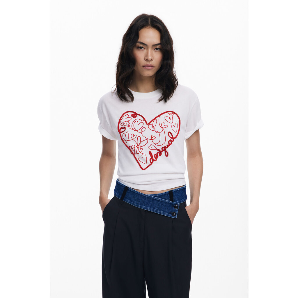 DESIGUAL DESIGUAL 25H TSHIRT ROMA COEURS BLANC/ROUGE