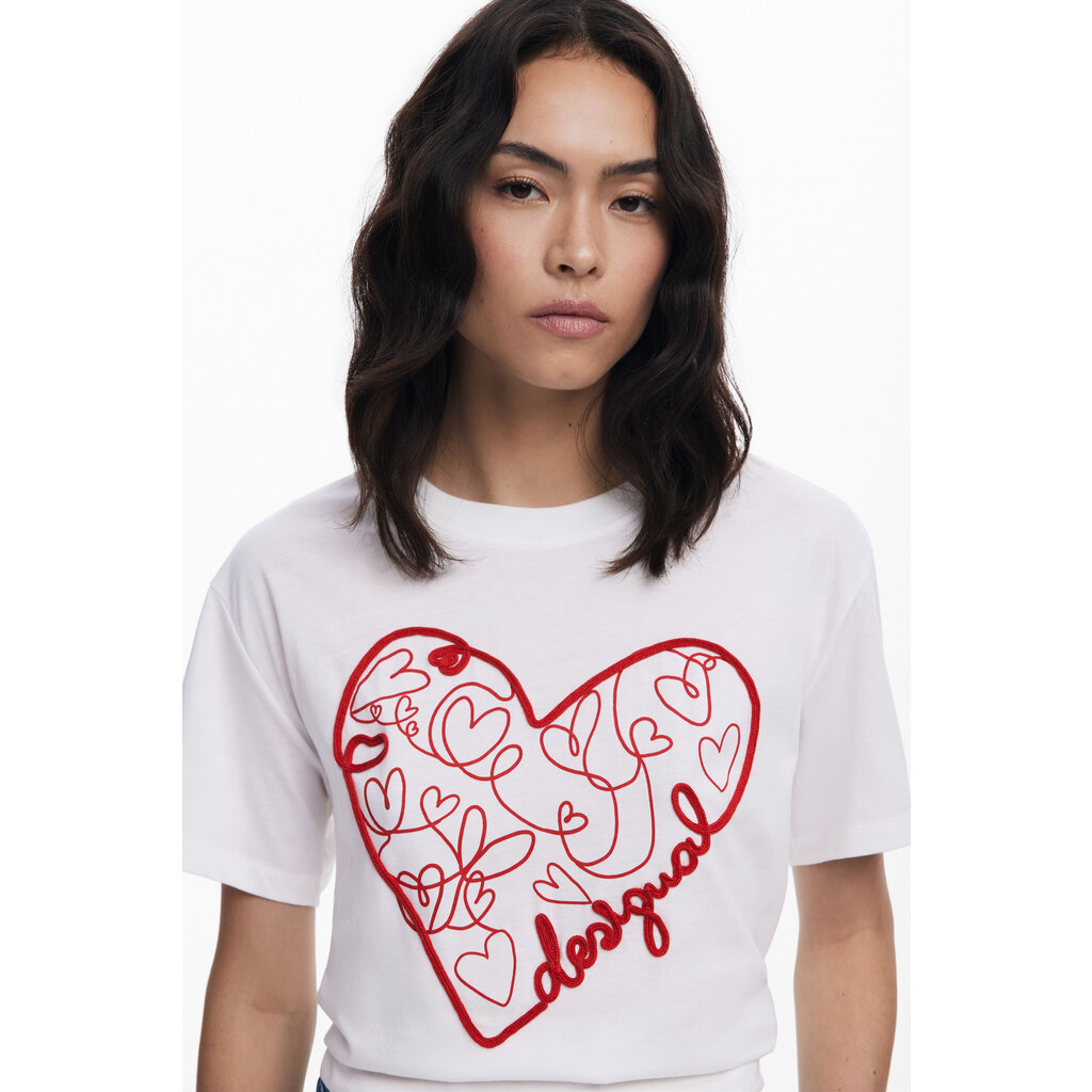 DESIGUAL DESIGUAL 25H TSHIRT ROMA COEURS BLANC/ROUGE